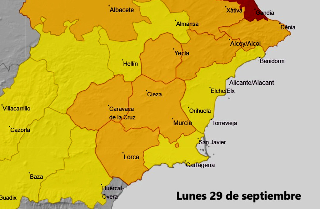 La lluvia llega con fuerza a la Regin que est casi toda en alerta naranja